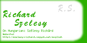 richard szelesy business card